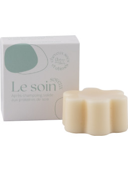 Après-Shampoing solide aux protéines de soie - pour cheveux secs ou abîmés